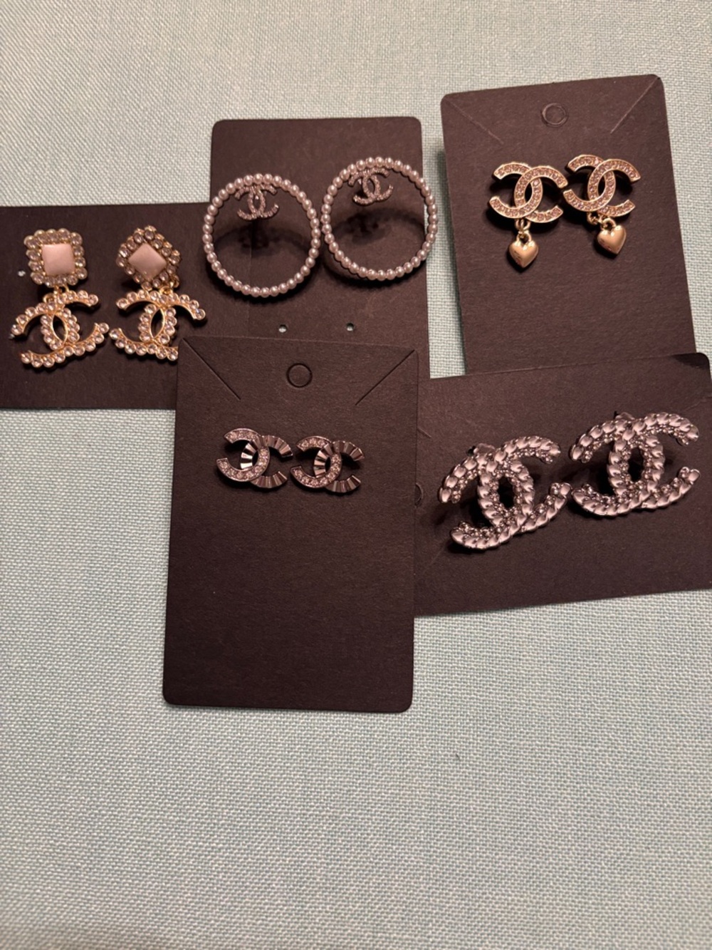 Bundle of 5 custom made earrings with silver posts.